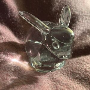 Crystal Bunny paper weight pen holder